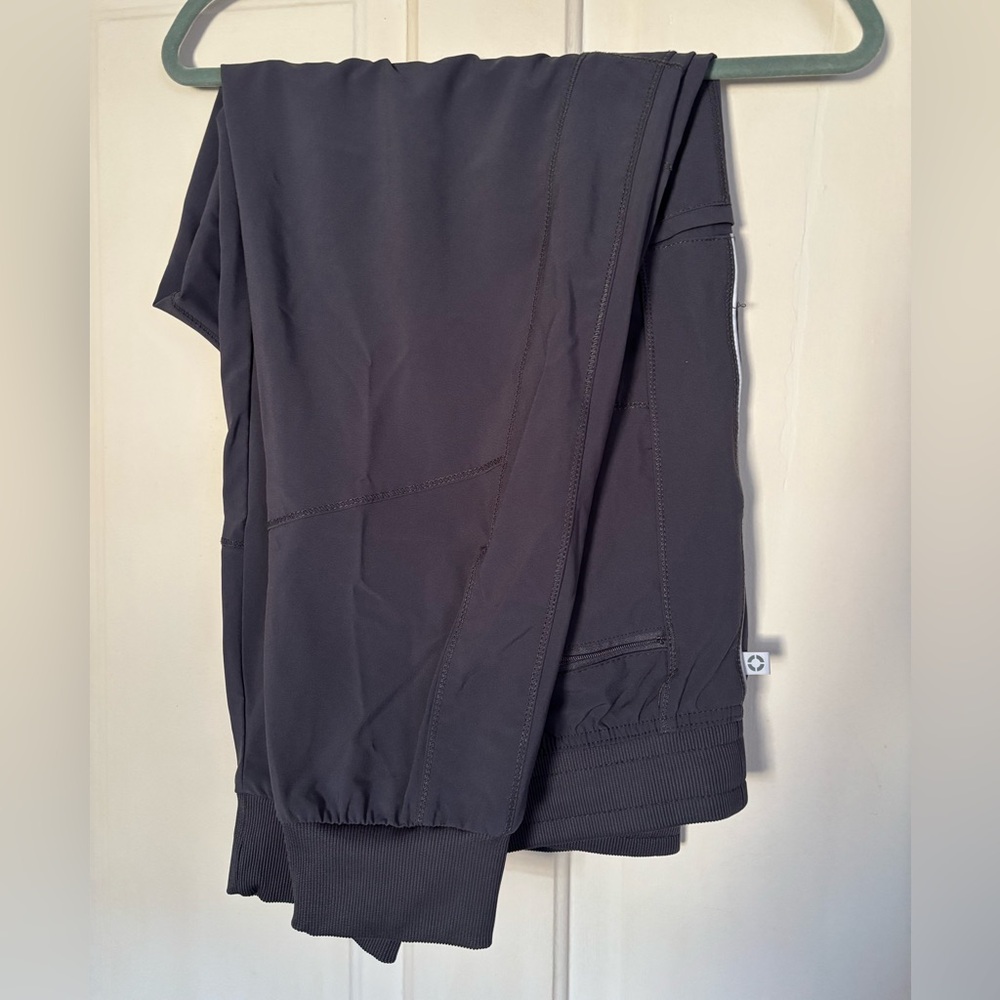 Cherokee Infinity Women's Rib Trim 6-Pocket Jogger Scrub Pant Pewter Gray XL - Picture 3 of 4